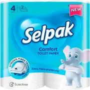 Туалетний папір SELPAK Comfort (Селпак комфорт) білий двошаровий 4 шт