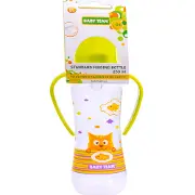 Пляшечка для годування дитяча BABY TEAM (Бебі Тім) артикул 1411 з силіконовою соскою та ручками з 0 місяців 250 мл