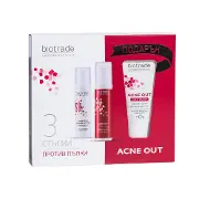 Набір для обличчя BIOTRADE Acne Out (Біотрейд Акне Аут) для жирної та проблемної шкіри з акне крем 60 мл + лосьйон 60 мл +гель очищуючий 50 мл