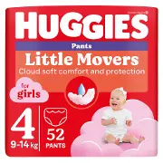Подгузники-трусики для детей HUGGIES (Хаггис) Pants (Пентс) 4 для девочек от 9 до 14 кг 52 шт NEW