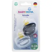 Пустышка латексная BABY-NOVA (Беби нова) круглая моно голубая и синяя 2 шт