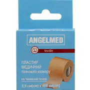 Пластир медичний Angelmed (АнгелМед) на тканинній основі тілесного кольору розмір 2,5 см х 500 см 1 шт