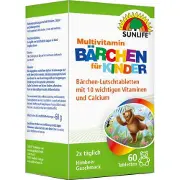 Вітаміни SUNLIFE (Санлайф) Multivitamin Bаrchen fur Kinder Мультивітамін + Кальцій для дітей таблетки для розсмоктування 60 шт