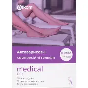Гольфи компресійні антиварикозні Торговий Дім Алком модель 00102 відкритий мисок 23-32 мм рт. ст. ІІ клас розмір 1 колір чорний