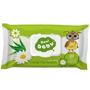 Серветки вологі для дітей DANI BABY (Дані Бебі) з екстрактом ромашки та алое вера з клапаном 64 шт