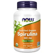 Орг Спирулина NOW (Нау) Org Spirulina 500 mg дополнительный источник биологично активных веществ таблетки флакон 200 шт