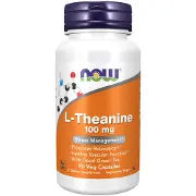 L-Теанін NOW (Нау) Theanine 100 mg капсули заспокійливої дії по 100 мг упаковка 90 шт
