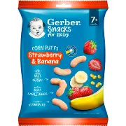 Снеки кукурудзяні NESTLE GERBER (Нестле Гербер) з полуницею та бананом з 7 місяців 28 г
