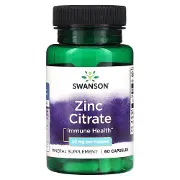 Цинка цитрат SWANSON (Свенсон) Zinc Citrate капсули підтримує імунну систему по  30 мг флакон 60 шт
