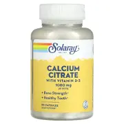 Цитрат кальція з вітаміном D3 SOLARAY (Солорай) Calcium Citrate w/Vit D-3 капсули для підтримки здоров'я кісток і зубів флакон 90 шт