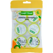 Рушники одноразові BABY TEAM (Бебі Тім) артикул 0155 пресовані размер 30 см х 50 см 6 шт