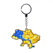 Підвіс з патриотичною символікою розмір 6,8 см х 7,5 см №2 в асортименті, дерево
