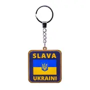 Підвіс з патриотичною символікою розмір 4,4 см х 7,5 см №1 в асортименті, дерево