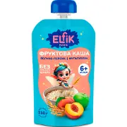 Пюре фруктове дитяче ELFIK MAGIC (Ельфік меджик) яблуко, персик з мультизлаковою кашею Doy-Pack 110 г