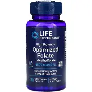 Фолат оптимизированный LIFE EXTENSION (Лайф Экстэншн) Optimized Folate 8500 мкг DFE с высокой эффективностью таблетки флакон 30 шт