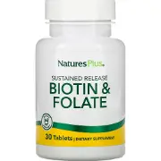 Фолієва кислота та біотин NATURES PLUS (Натурес плюс) Biotin & Folic Acid таблетки пролонгованої дії 30 шт