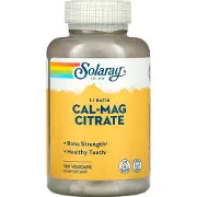 Кальций и магний 1:1 SOLARAY (Солорай) Cal-Mag Citrate высокоэффективный капсулы флакон 180 шт