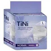 Подгузники-трусы для взрослых TINI Norma (Тини Норма) размер L (100-135 см) 10 шт