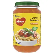 Пюре овоще-мясное детское Нутриция Milupa (Милупа) с макаронами и говядиной Спагетти Болоньезе от 8 месяцев 200 г