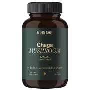 Чага MIND SHI (Майн Ші) Chaga Mushroom 1000 мг капсули для зміцнення імунної системи, підтримки антиоксидантного захисту флакон 60 шт