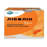 Ліволін форте додаткове джерело лецитину, вітамінів Е, В1, В2, В6, В12 капсули 3 блістери по 10 шт
