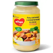 Пюре овочево-м'ясне дитяче Нутриція Milupa (Мілупа) Рагу овочеве з яловичиною та кіноа від 8 місяців 200 г