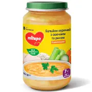 Суп детский Нутриция Milupa (Милупа) Бульон куриный с овощами и рисом. с 7 месяцев 200 г