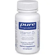 Вітамін D3 1000 МО PURE ENCAPSULATIONS (Пьюр Енкапсулейшн) загальнозмічнюючої дії флакон 60 шт