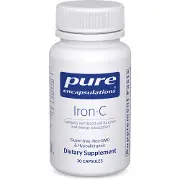 Залізо з вітаміном С PURE ENCAPSULATIONS (Пьюр Енкапсулейшн) для профілактики анемії, бореться з втомою та зміцнює імунітет капсули флакон 60 шт
