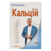Кальцій DR.KOMAROVSKIY (Др.Комаровський) таблетки джерело кальцію, що може сприяти	підтримці нормального стану кісток та зубів банка 60 шт