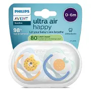 Пустышка силиконовая AVENT (Авент) SCF 080/23 Ultra air от 0 до 6 месяцев 2 шт