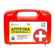 Аптечка медицинская автомобильная-1 согласно ТУ (02-027-П) для оказания первой домедицинской помощи в легковых и грузовых авто пласти футляр Poputchik