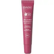 Бальзам-тінт для губ та щік BABE LABORATORIOS (Бабе Лабораторіос) Sun Protection сонцезахисний з гіалуроновою кислотою та пептидами velvet SPF 50 20мл