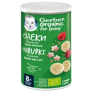 Снеки пшеничные NESTLE GERBER (Нестле Гербер) Organic (Органик) с бананами и малиной с 8 месяцев 35 г