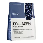Колаген + Вітамін С OSTROVIT (Островіт) Collagen + Vitamin C для суглобів та зв'язок порошок зы смаком чорної смородини 400 г