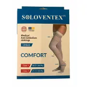 Панчохи антиемболічні SOLOVENTEX (Соловентекс) модель 050-230 з відкритим носком, 2 клас компресії (23-25 мм рт.ст) (140 Den) білі розмір L високі