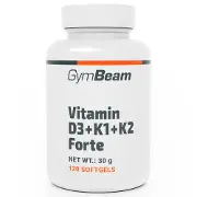Вітамін D3 + К1 + К2 GYMBEAM (Джимбім) дієтична добавка капсули банка 120 шт