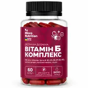 Вітамін Б Комплекс MICRO NUTRITION (Мікро Нутрішн) дієтична добавка капсули банка 60 шт