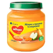 Пюре Milupa фруктове Яблуко, груша і морква від 6 міс. 125г