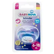 Пустышка Baby-nova сил ортодонт Ночная р.2 голубая 1шт