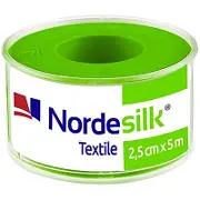Лейкопластир NORDEPLAST НордеСілк медичний текстильний котушка 2,5см*5м (пластик)