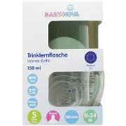 Пляшка Baby-nova пласт ПП шир горл Декор зелена 150мл з/руч