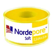 Лейкопластир NORDEPLAST НордеПор медичний нетканий котушка 2,5см*5м (пластик)