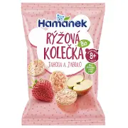 Хлибци Hamanek рисови орг. с полуницей и яблуком 35г