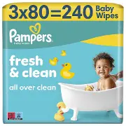 Серветки вологі Pampers длитячі Sens 3*80 шт ПрепакКороб