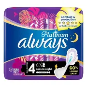 ГИГИЕНИЧЕСКИЕ ПРОКЛАДКИ ALWAYS PLATINUM SECURE NIGHT РАЗМЕР 4 №5