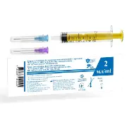 ШПРИЦ 2 МЛ 3-Х КОМПОНЕНТНЫЙ LC LASER CARE LUER SLIP С 2-МЯ ИГЛАМИ 24G(0,55X25ММ)И 23G (0,6Х30ММ) №1