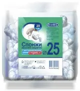 Спонжи марл. ст. Білосніжка з рентген.нит. D25мм №20