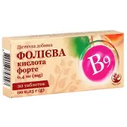 Фолієва к-та Форте 0,4 мг табл. 0,25 г №30