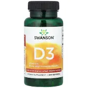 Swanson (Свенсон) Вітамін D3 Vitamin D3 Highest Potency 5000 МО (125 мкг) капс. №250